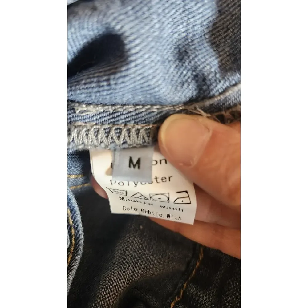 Childrens Place Girls Denim Jacket Medium 4 Crop Button Down Dark Wash K84